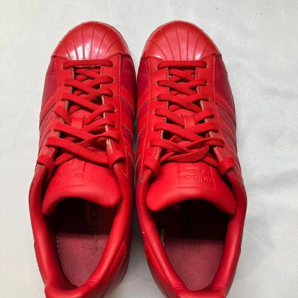 Adidas Superstar 'Glossy Toe Ray Red' Sneaker Shoes S76724 Women’s Size 8.5